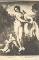 Leda / Erotic nude lady art postcard. Galleria Borghese, Roma s: Leonardo da Vinci (EK)