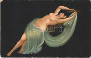 Der Regenbogen. Pompeii / Erotic nude lady art postcard. Stengel litho (EK)
