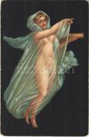 Die Morgenröte. Pompeii / Erotic nude lady art postcard. Stengel litho (EK)