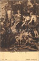 La Félicité de la Regence / Erotic nude lady art postcard. Musée du Louvre s: Rubens