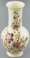 Zsolnay virág mintás váza. Kézzel festett, jelzett, hibátlan m:26 cm