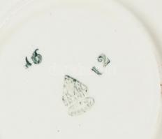 Vegyes porcelán tétel. Zsolnay tálka, csésze, 2 db gránit tálka, 19. századi kézzel festett kis porc...