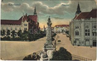 1912 Kecskemét, Piac tér, Szentháromság szobor, Katolikus Egylet, Gyenes üzlete (EK)