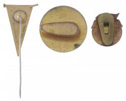 Vegyes 3db-os, hajózással kapcsolatos jelvény tétel, benne: ~1950. "Vasutasok-Hajósok Szabad Sz...