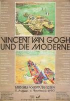 1990 Vincent van Gogh und die Moderne, Museum Folkwang Essen, 11. August - 4. November 1990. Kiállítási plakát, hátulján foltokkal, ázásnyomokkal, feltekerve, 83,5x59 cm