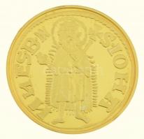 DN "Magyar aranypénzek utánveretben - Károly Róbert aranyforint" aranyozott Ag emlékérem t...