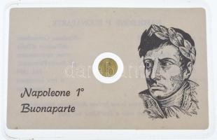 DN Bonaparte Napóleon jelzetlen modern mini Au pénz, lezárt, eredeti műanyag tokban (0.333/10mm) T:1 patina ND Napoleon Bonaparte modern mini Au coin without hallmark, in sealed plastic case (0.333/10mm) C:UNC patina