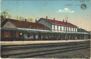 Kiskapus, Kleinkopisch, Copsa Mica; Vasútállomás. Vasúti levelezőlapárusítás 253. / railway station (EK)