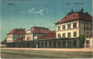 1922 Tövis, Teius; Vasútállomás / railway station (tűnyomok / pin marks)