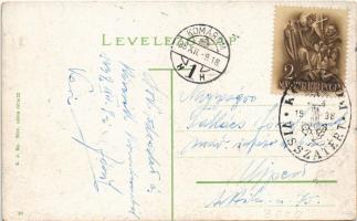 1938 Komárom, Komárnó; Polgári fiúiskola / boy school + "1938 Komárom visszatért" So. Stpl...