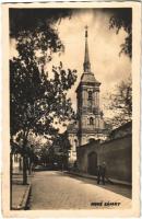 1938 Érsekújvár, Nové Zámky; templom / church. Lichtig 19667. + 1938 Érsekújvár visszatért So. Stpl