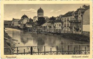 1943 Nagyvárad, Oradea; Körös parti részlet, zsinagóga / Cris riverside, synagogue (EB)