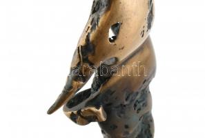 Muzsnay Ákos (1945 - ): Káin és Ábel.
Viaszveszejtéses öntött, patinázott bronz, márványtalpon. Jel...