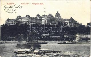 1917 Budapest I. Királyi vár, gőzhajó (Rb)