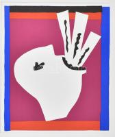 Matisse, Henri (1869-1954): A kardnyelő. Szitanyomat, papír, jelzés nélkül, paszpartuban. 36x27,5 cm / Matisse, Henri (1869-1954): The sword swallower. Silkscreen on paper, unsigned, in passepartout. 36x27,5 cm