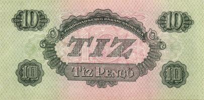 1944. 10P "V.H." előlapon látványos festékfolttal! T:I