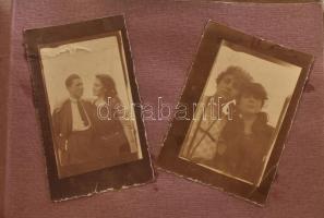 cca 1900 fotóalbum vegyes fotókkal és egy sziluett kép, egy érdekes vegyesbolt fotó: (negozio ferram...