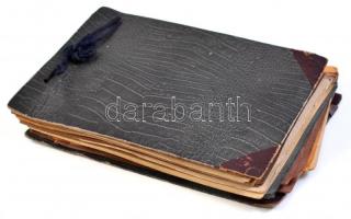 cca 1900 fotóalbum vegyes fotókkal és egy sziluett kép, egy érdekes vegyesbolt fotó: (negozio ferram...