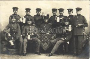 1910 German military, group of soldiers drinking beer. photo