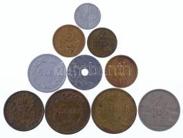 Románia 1921-1957. 10db klf érme, közte 1947. 10.000L sárgaréz T:vegyes Romania 1921-1957. 10pcs of diff coins, with 1957. 10.000 Lei Brass C:mixed