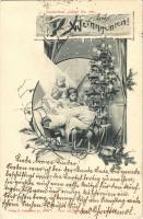 1898 Frohe Weihnachten! / Christmas greeting art postcard. Collection Chic No. 161. Verlag C. Ledermann jr. Phot. Ch. Scolik (Wien) Art Nouveau (EK)