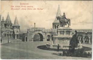 1906 Budapest I. Szent István király szobor a várban