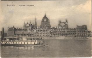 1910 Budapest V. Országház, gőzhajó