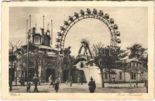 Wien, Vienna, Bécs; Prater, Riesenrad / amusement park, ferris wheel. Internationaler Frontkämpfer-Friedenskongress Wien 1937 Offizielle Postkarte + So. Stpl. (EB)