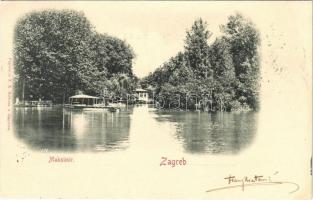 1898 Zagreb, Zágráb; Maksimir / park, lake, boat (EK)
