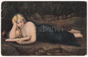 8 db RÉGI motívum képeslap: hölgyek / 8 pre-1945 motive postcards: ladies