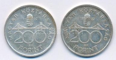 1992. 200Ft Ag "MNB" (2x) T:2 Adamo F13