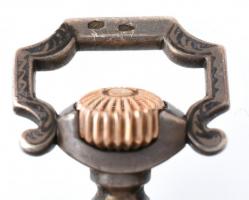 cca 1880 Loehr perpetual patent niellós ezüst zsebóra automata nikkelezett kalapácsos, kulcsos felhú...