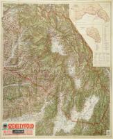 1941 Székelyföld térképe, 1 : 200.000, M. Kir. Honvéd Térképészeti Intézet, 1. kiadás, jó állapotban, 100x84 cm
