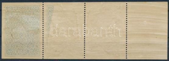 1916 Székesfehérvár 5K városi illetékbélyeg négyescsík részleges gépszínátnyomattal