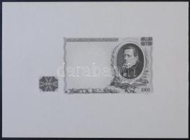Csehszlovákia 1934. 1000K egyoldalas fekete nyomat T:1 Czechoslovakia 1934. 1000 Korun one-sided black proof C:UNC