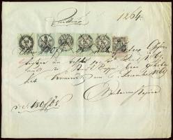 1869 Nyugta 62kr okmánybélyeggel + 1kr hirdetménybélyeggel / Receipt with 62kr fiscal + 1kr advertising stamp