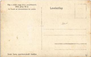 1913 Zilah, Zalau; Kép a nagy árvíz pusztításáról július 18-án. Tíz fillér az árvízkárosultak javára...