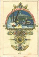 1943 Boldog Magyar Karácsonyt boldog újesztendőt! / Hungarian irredenta Christmas and New Year greeting art postcard s: Bozó (EK)