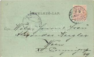 1899 Visegrád, várrom, Salamon-torony, gőzhajó. Divald Károly 22. sz. (EK)