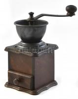 Vintage dísztárgy kávédaráló fém, fa m: 17 cm