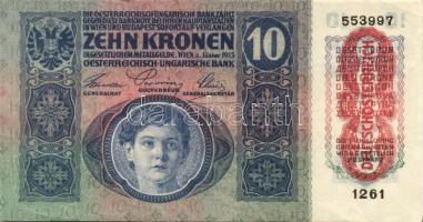 1915. 10K piros "Deutschösterreich" fny-sal T:I- Saroktörés.