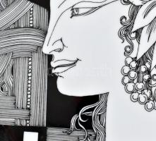 Hollóházi Szász Endre által tervezett porcelán tál. Matricás, jelzett, hibátlan, d: 25 cm