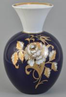 Wallendorf rózsa mintás váza, kézzel festett, jelzett, hajszálrepedt, m:19 cm