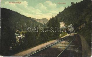 Körmöcbánya, Kremnitz, Kremnica; Zólyomvölgy, vasút, gőzmozdony / Zvolen valley, railway, locomotive (r)