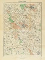 1928 Kecskemét és környéke térképe, 1 : 75.000, M. Kir. Állami Térképező Intézet, 62x47 cm
