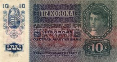 1915. 10K piros "Deutschösterreich" fny-sal T:I- Apró gombostű lyukakkal.