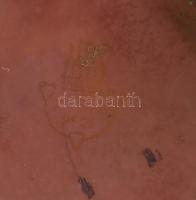 Zsolnay kislány kosárral, pajzspecsétes jelzéssel, apró kopások, eozin mázas, m:8 cm