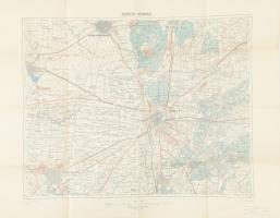 1929 Debrecen és környéke térképe, 1 : 75.000, M. Kir. Állami Térképészet, 62,5x49,5 cm