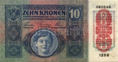 1915. 10K piros "Deutschösterreich" fny-sal T:I- Apró gombostű lyukakkal