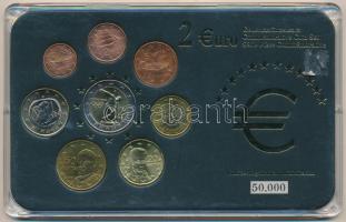 Görögország 2002-2006. 1c-2E (8xklf) forgalmi szett műanyag tokban T:1,1- Greece 2002-2006. 1 Cent - 2 Euro (8xdiff) coin set in plastic case C:UNC,AU